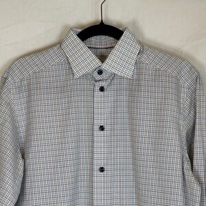 Eton Brighton Plaid Check Cotton Button Down Shirt Men's Medium 15.5 EU39